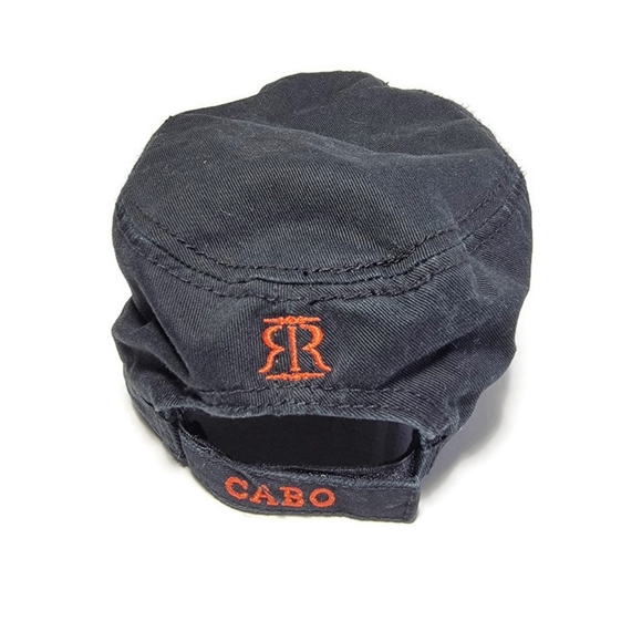 Cabo by Robin Ruth Cadet Style Black Hat Spiral Color Lettering Brim Army Cap - Picture 5 of 12